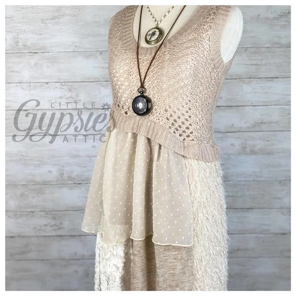 Ryu 70s Shag and Mixed Media Tunic - Picture 2 of 10